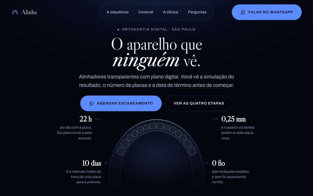 Prévia do site Alinhe Ortodontia Digital