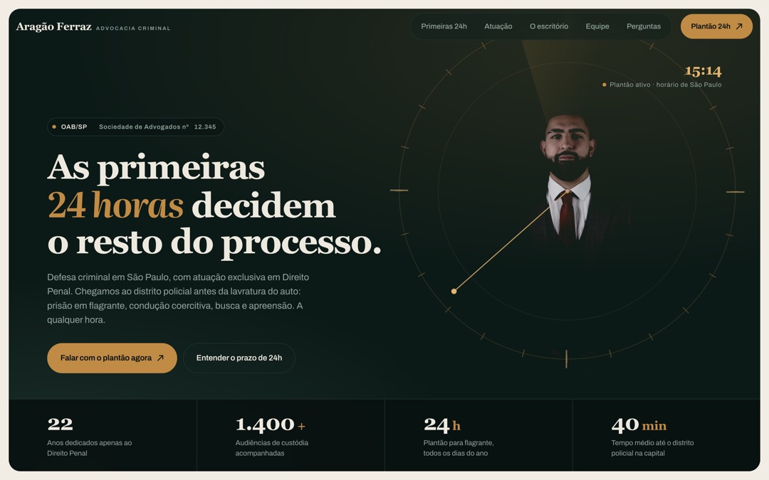 Prévia do site Aragão Ferraz Advocacia Criminal