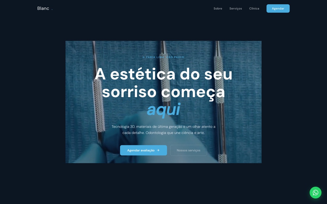 Prévia do site Blanc Odontologia