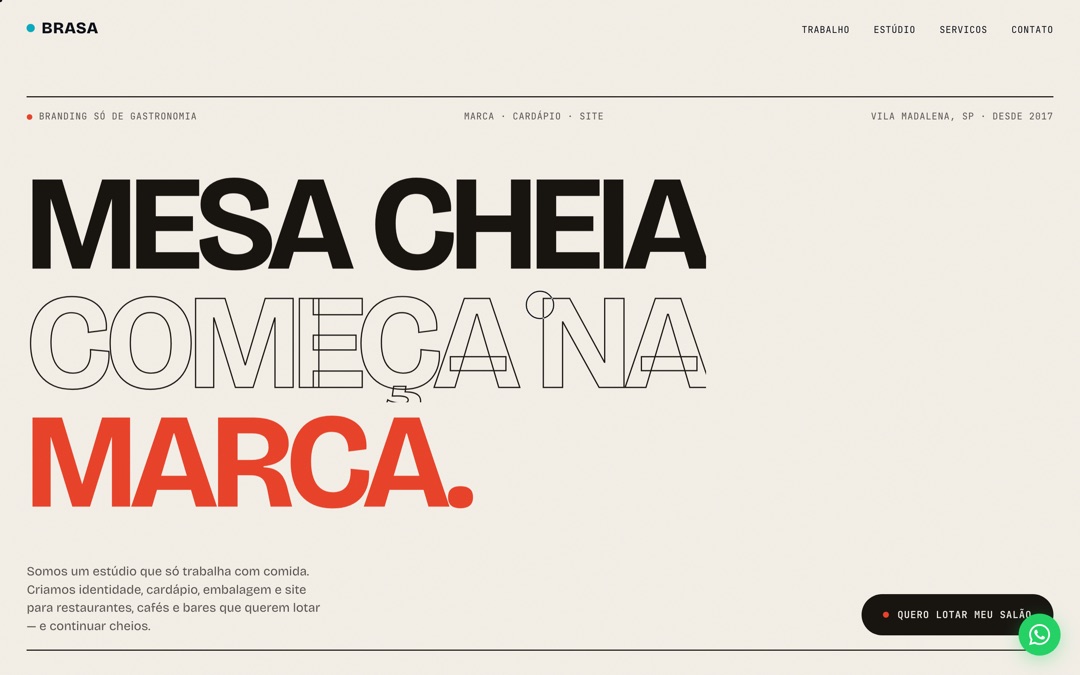 Prévia do site BRASA Estúdio