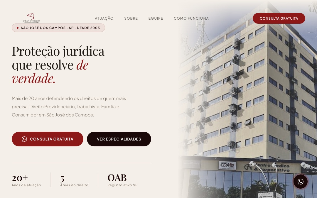 Prévia do site Soraia de Andrade Advocacia